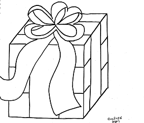 Christmas gift coloring page